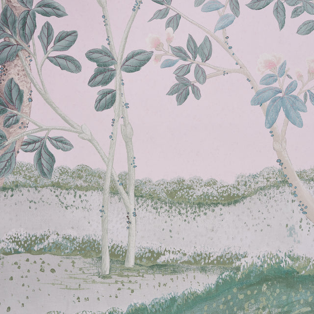 Madame de Pompadour Panel Set Blush by Miles Redd Floral Chinoiserie Wallpaper – Schumacher 5008542