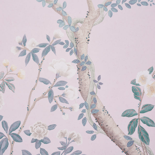 Madame de Pompadour Panel Set Blush by Miles Redd Floral Chinoiserie Wallpaper – Schumacher 5008542