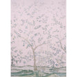 Madame de Pompadour Panel Set wallpaper in blush by Miles Redd for Schumacher, featuring a large-scale floral chinoiserie design on a pink background.