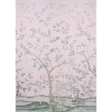Madame de Pompadour Panel Set wallpaper in blush by Miles Redd for Schumacher, featuring a large-scale floral chinoiserie design on a pink background.