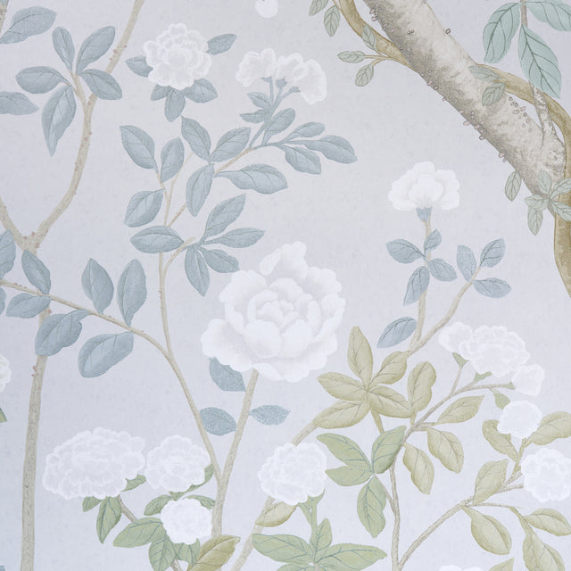Madame de Pompadour Panel Set Grey by Schumacher Chinoiserie Floral Wallpaper – Miles Redd 5008545