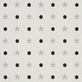 Warm silver wallpaper with flocked polka dots and stars, Etoiles et Points by Schumacher