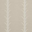 Acanthus Stripe Vinyl wallpaper in taupe by Schumacher, featuring a stylized acanthus motif stripe pattern.