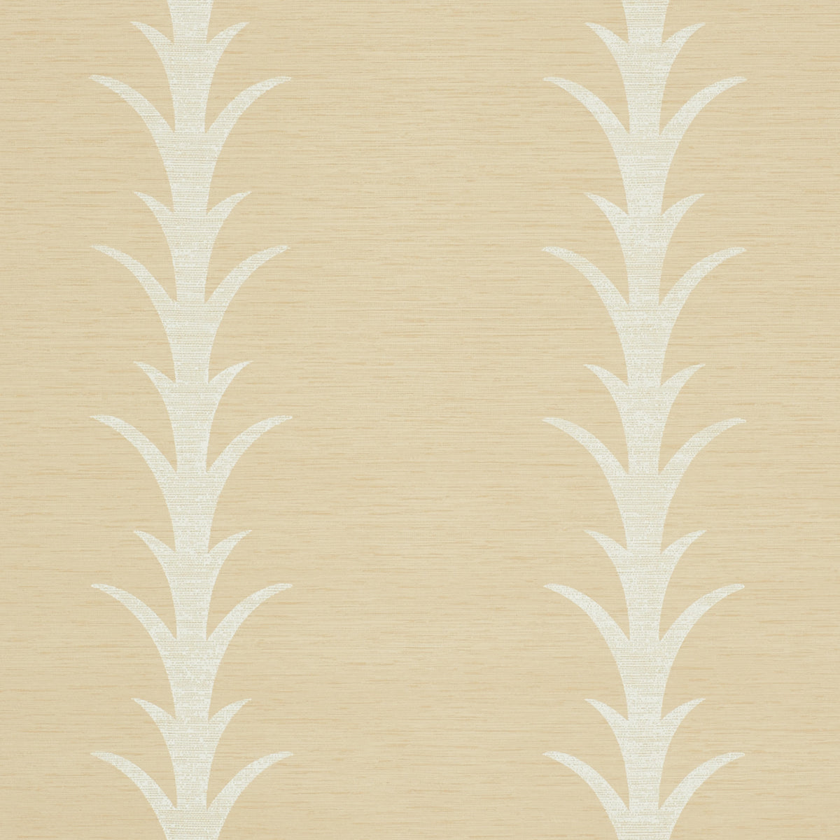 Acanthus Stripe Vinyl wallpaper in a natural colorway with a stylized acanthus motif stripe pattern, designed by Celerie Kemble for Schumacher.