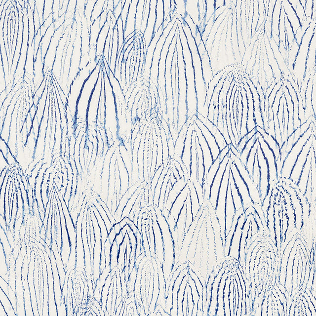 Feathers Indigo by Schumacher Silver Lining Performance Wallcoverings Wallpaper – Schumacher 5008611