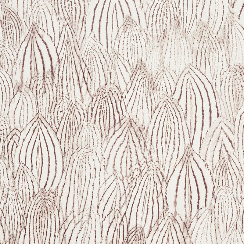 Feathers Brown by Schumacher Silver Lining Performance Wallcoverings Wallpaper – Schumacher 5008612