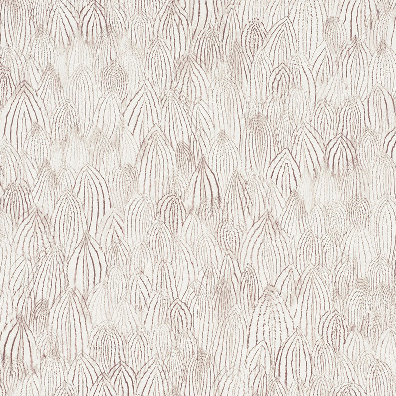 Feathers brown wallpaper with a nature-inspired feather pattern by Schumacher