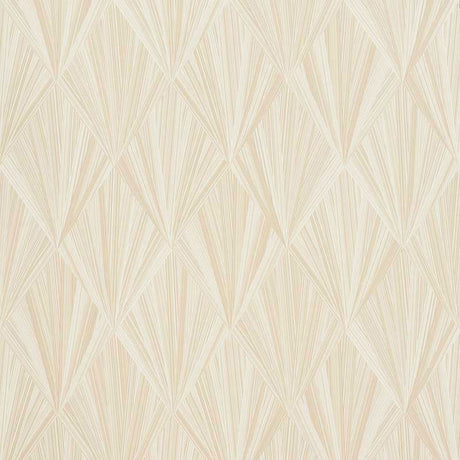 Marquetry Blonde geometric high-performance wallpaper by Schumacher, diamond pattern in neutral tones