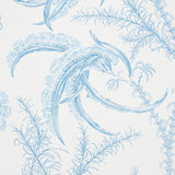 Ocean Toile Delft Blue by Schumacher Undersea Botanical Toile Wallpaper – Schumacher 5008720