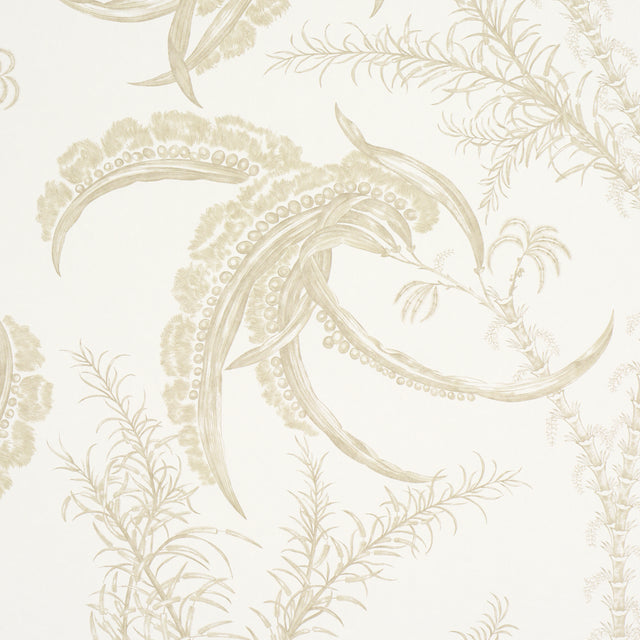 Ocean Toile Sand by Schumacher Undersea Toile Wallcovering – 5008722