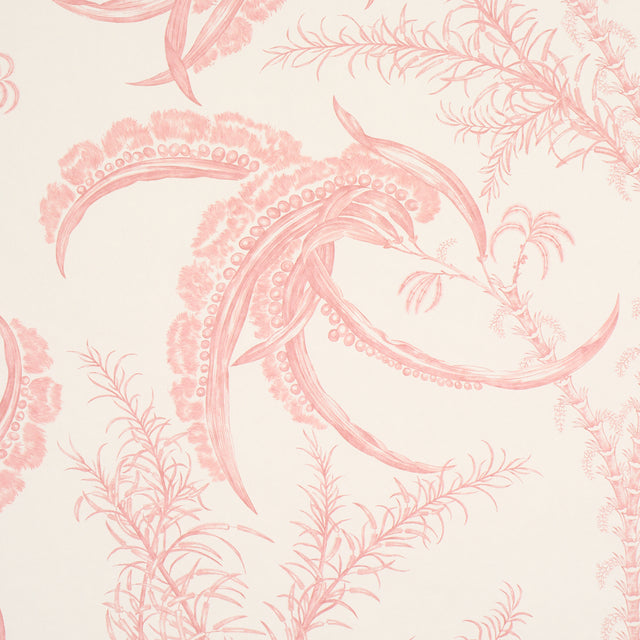 Ocean Toile Coral by Schumacher Undersea Toile Wallpaper – Schumacher 5008723