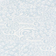 Mizu Sky by Schumacher, a surface-printed wallpaper with swirling garden fantasia in blue and white.
