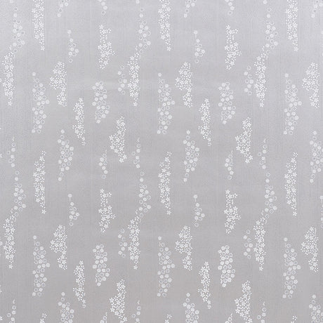 Taki Floral Moonstone wallpaper by Schumacher, inspired by vintage kimono fabric with delicate floral patterns in a soft neutral colorway.