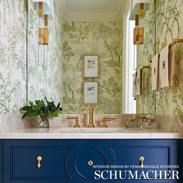 MORI SISAL Leaf by Schumacher Handpainted Botanical Sisal Wallpaper – Schumacher 5008751