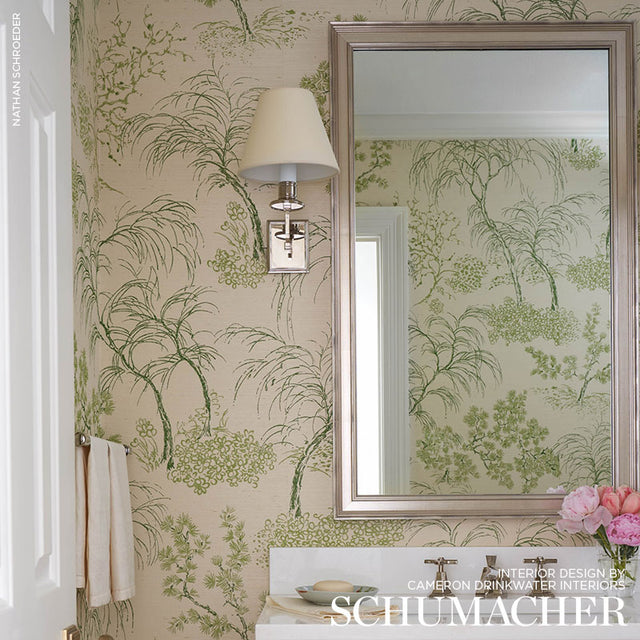 MORI SISAL Leaf by Schumacher Handpainted Botanical Sisal Wallpaper – Schumacher 5008751