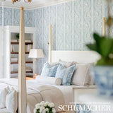 Versailles Blue Botanical Stripe Wallpaper by Schumacher – 5008772