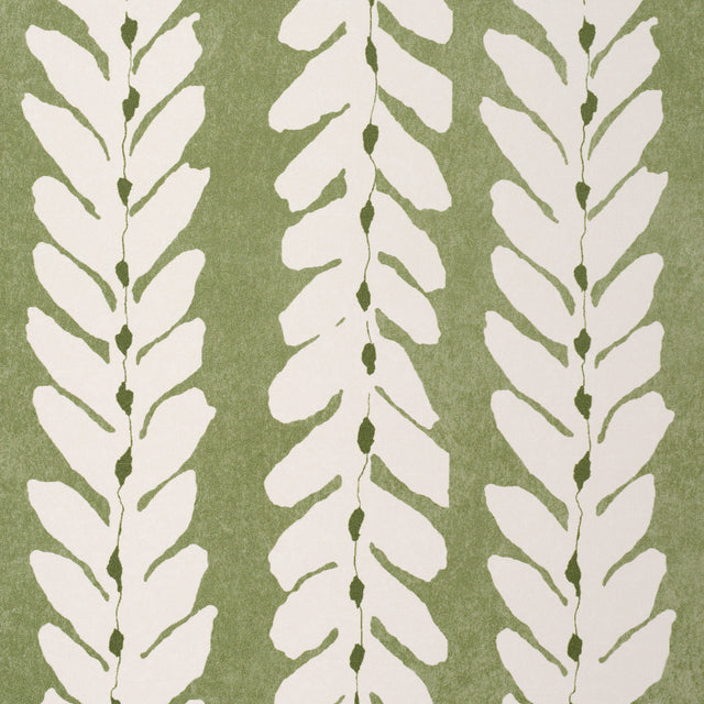 Woodperry Moss by Veere Grenney Modern Botanical Stripe Wallpaper – Schumacher 5008794