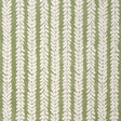 Woodperry Moss wallpaper by Veere Grenney for Schumacher, featuring a modern botanical stripe in green and white.
