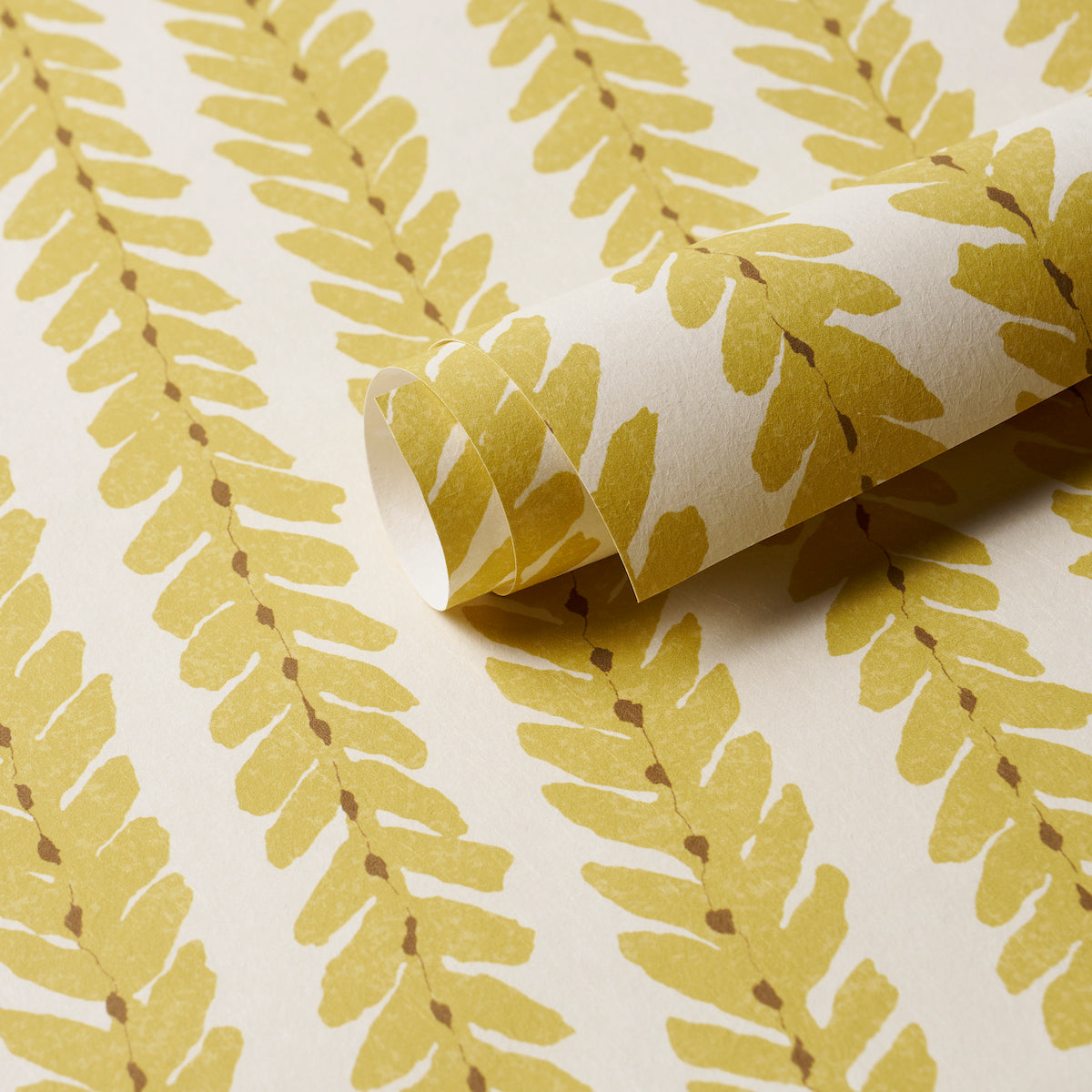 Woodperry Mimosa by Veere Grenney Modern Botanical Stripe Wallpaper – Schumacher 5008795
