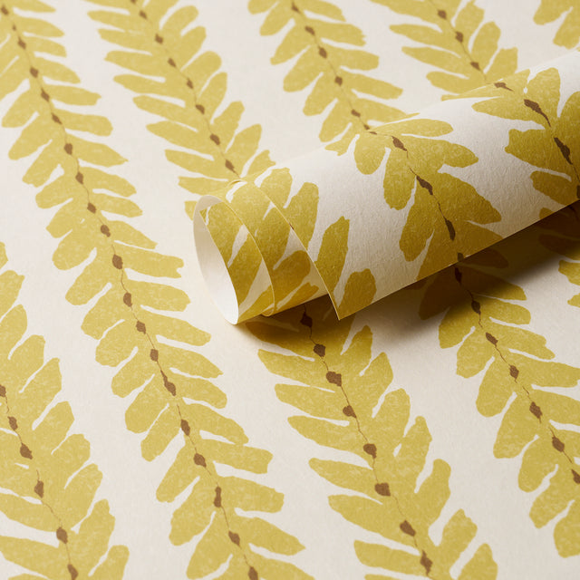 Woodperry Mimosa by Veere Grenney Modern Botanical Stripe Wallpaper – Schumacher 5008795