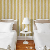 Woodperry Mimosa by Veere Grenney Modern Botanical Stripe Wallpaper – Schumacher 5008795