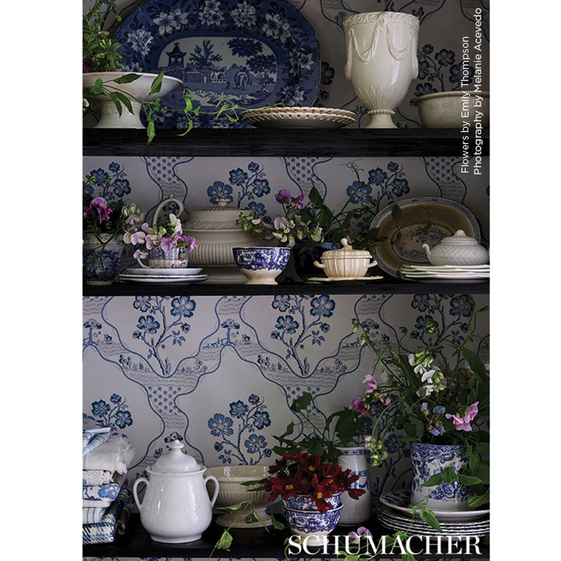 Marella Delft Wallpaper by Schumacher – Country Chic Collection ...