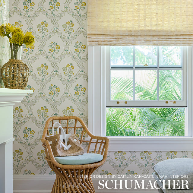 Marella Leaf by Schumacher Country Chic Botanical Trellis Wallpaper – Schumacher 5008802