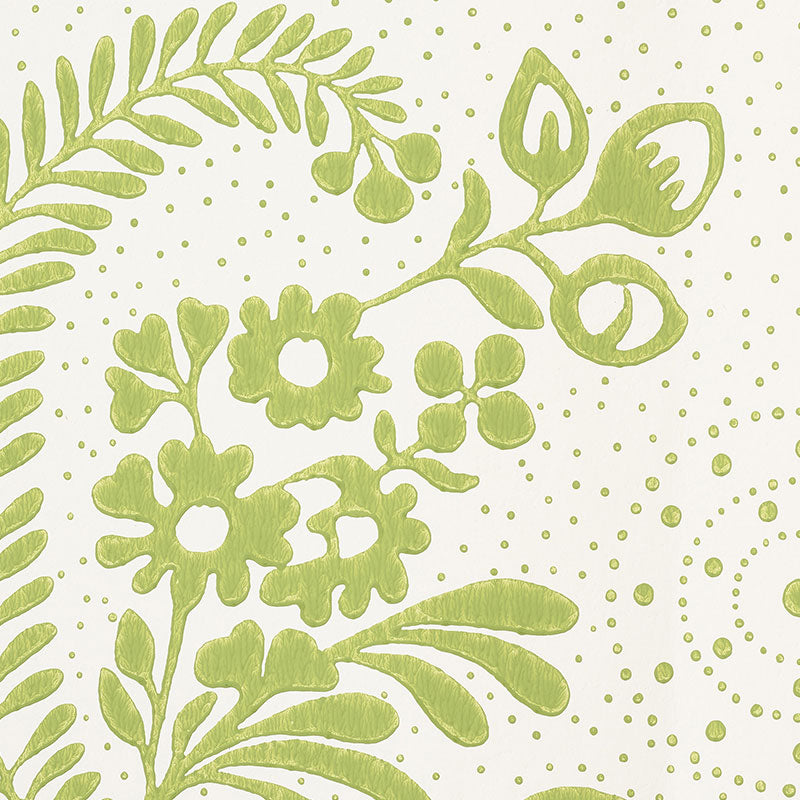 Millicent Leaf by Schumacher Delicate Vintage Floral Wallpaper – Wallflowers Collection 5008811