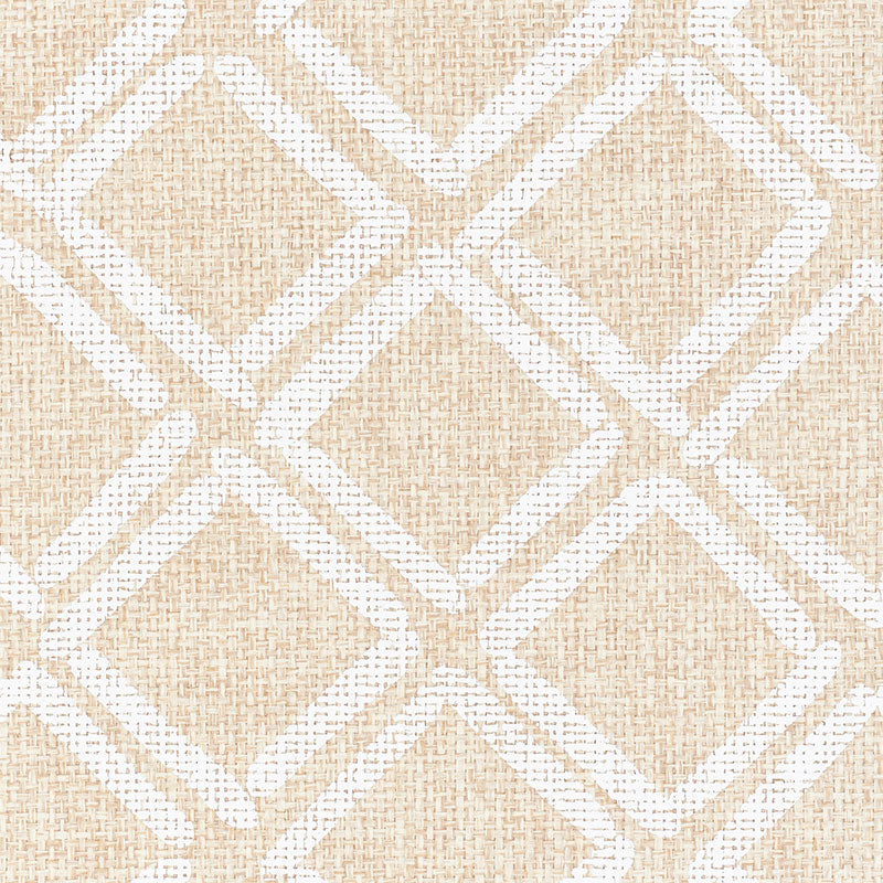 Dina Paperweave Natural Trellis Wallpaper – Schumacher 5008861