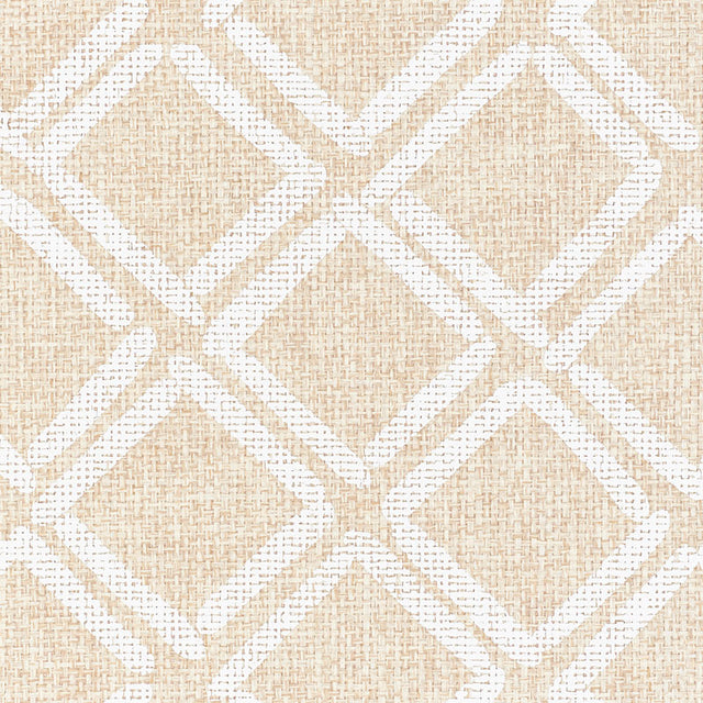 Dina Paperweave Natural Trellis Wallpaper – Schumacher 5008861