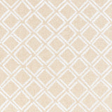 Dina Paperweave wallpaper in a natural colorway with a small-scale trellis lattice design by Schumacher.