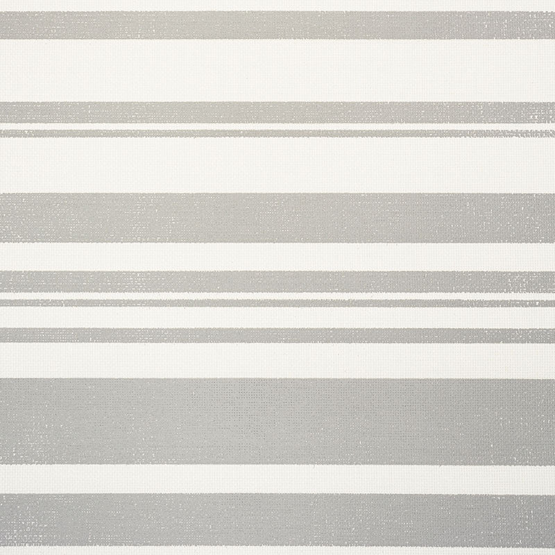 Horizon Paperweave wallpaper in grey and white horizontal stripes, textured paper weave by Schumacher