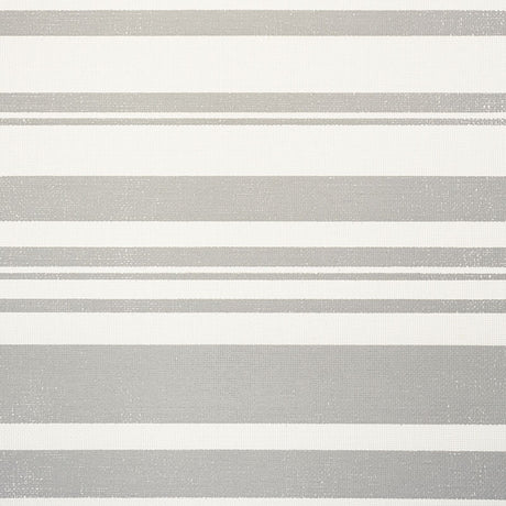 Horizon Paperweave wallpaper in grey and white horizontal stripes, textured paper weave by Schumacher