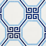 Octavia Paperweave Marine by Schumacher Geometric Greek Key Wallpaper – Schumacher 5008890