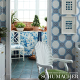 Octavia Paperweave Marine by Schumacher Geometric Greek Key Wallpaper – Schumacher 5008890
