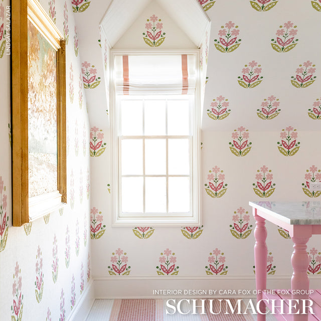 Floweret Paperweave Spring by Schumacher Textural Appeal Collection Wallpaper – Schumacher 5008921