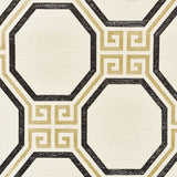Octavia Sisal Gold & Jet by Schumacher Geometric Greek Key Wallpaper – Schumacher 5008930