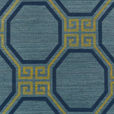 Octavia Sisal Peacock by Schumacher Geometric Greek Key Wallpaper – Schumacher 5008932