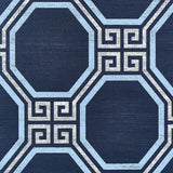 Octavia Sisal Navy by Schumacher Geometric Greek Key Wallpaper – Schumacher 5008933
