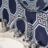 Octavia Sisal Navy by Schumacher Geometric Greek Key Wallpaper – Schumacher 5008933
