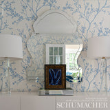Twiggy Paperweave Sky by Schumacher Botanical Blue Wallpaper – Schumacher 5008940