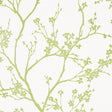 Twiggy Paperweave wallpaper in Leaf colorway, featuring a delicate green botanical silhouette on a textured paperweave background.