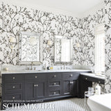 Twiggy Paperweave Black by Schumacher Botanical Paperweave Wallpaper – Schumacher 5008942