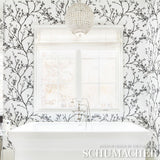Twiggy Paperweave Black by Schumacher Botanical Paperweave Wallpaper – Schumacher 5008942
