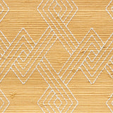 Hix Embroidered Jute Natural by Schumacher Textured Geometric Wallpaper – Schumacher 5008960