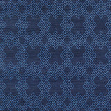 Hix Embroidered Sisal blue geometric embroidered sisal wallpaper by Schumacher, product code 5008970