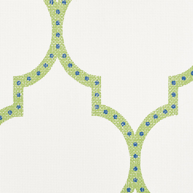 Algiers Paperweave Leaf by Schumacher Green Fretwork Wallpaper – Schumacher 5009010