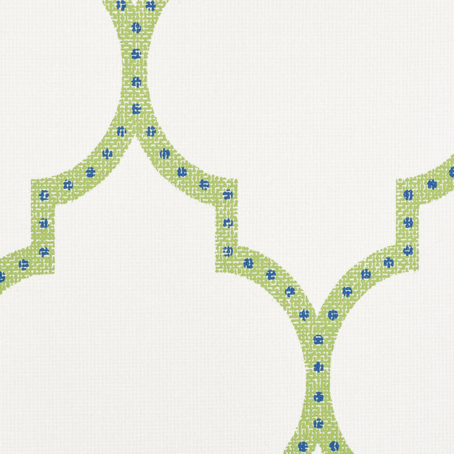 Algiers Paperweave Leaf by Schumacher Green Fretwork Wallpaper – Schumacher 5009010