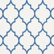 Algiers Paperweave blue fretwork geometric wallpaper by Schumacher