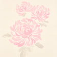 Hana Sisal wallpaper in pink with overscaled painterly chrysanthemum blossoms on a sisal ground